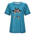 thumbnail image 3 of Gibobby Camisetas Mujer Baratas Manga Corta Camiseta manga corta con cuello redondo y estampado animales cómoda informal verano para mujer(Azul,M), 3 of 5