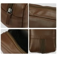 thumbnail image 7 of Unique Bargains 1 Pcs Portable Makeup Bag Toiletry Bag Cosmetic Organizer for Travel Leather Brown, 7 of 7