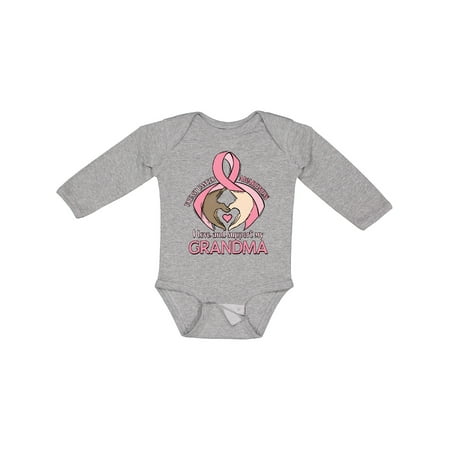 

Inktastic Breast Cancer Awareness I Love and Support My Grandma Gift Baby Boy or Baby Girl Long Sleeve Bodysuit