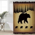 thumbnail image 4 of Shower Curtain Bear Animal Silhouette Jungle Forest Waterproof Shower Curtain Set with Hooks for Bathroom Showers,Stalls and Bathtubs,54x78In Retro Brown Gradient, 4 of 8