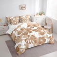 thumbnail image 3 of Feelyou Summer Palm Leaf Bedding Comforter Set 7pcs for Teens, Brown Flower Floral Print Queen Bedding Sets, Plant Brotanical Reversible Queen Sheet Sets, Super Cozy Room Decor, 3 of 8