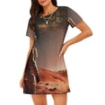 thumbnail image 1 of Easygdp Astronaut On Mars A Camisón de manga corta para mujer, informal, estampado, 1 of 6