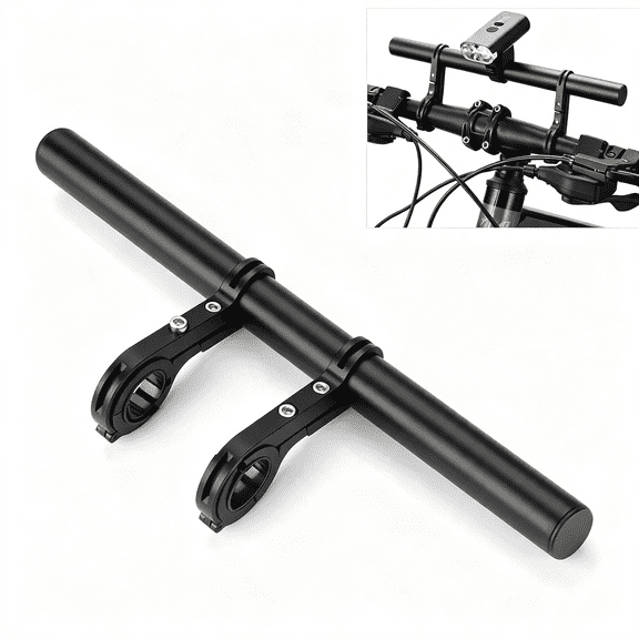 LADYGYM Bike Bicycle Double Handlebar Extender Extension,11.8" 30 Cm Aluminum Alloy Super Long Bracket Accessories,For Bike Mounts,Light Lamp,Phone Mount,For 31.8Mm/25.4Mm Caliber