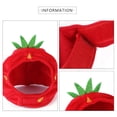 thumbnail image 6 of Barhoo Dog Hat Strawberry Costume Pet Cat Hat Cute Headgear Adjustable Hook Loop Soft Cotton Plush Party Costume Holiday Decor Photo Prop Funny Ear Cover Noise Protection Small Dogs Cats Puppy, 6 of 9