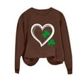 thumbnail image 3 of Elvqul Womens Hoodies Sweatshirts Long Sleeve Sweatshirts Crew Neck Fashionable St. Patrick's Day Loose Tops for Juniors Pattern, 3 of 7