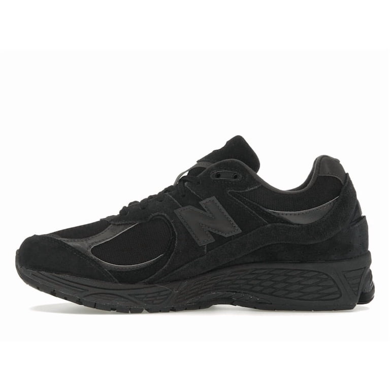 New Balance Men's 2002R Triple Black Suede Running Shoes, from
