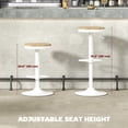 thumbnail image 4 of HOMCOM Tabourets de Bar en Bois Ensemble de 2 Tabourets de Bar Pivotants Réglables Blanc Naturel, 4 of 10