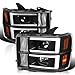 thumbnail image 3 of Spec-D Tuning Black LED Bar Projector Headlights Compatible with 2007-2013 GMC Sierra Models 1500 1500HD 2500HD 3500HD, Left + Right Pair Headlamps Assembly, 3 of 4