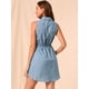 thumbnail image 4 of Vestido Camisero Unique Bargains Mezclilla Cuello Botones Azul Claro S, 4 of 6
