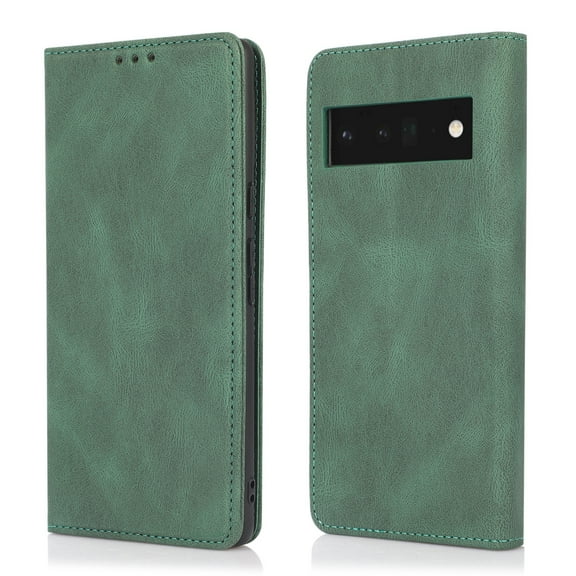 For Google Pixel 7A Wallet Case, Premium PU Leather Magnetic Closure Slim Fit Cards Holder RFID Blocking Bumper Stand Folio Flip Cover Phone Case for Google Pixel 7A, Green