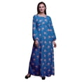 thumbnail image 1 of Bimba Robe Maxi d'Été Décontractée pour Femmes en Georgette Mousse Grandiflora à Imprimé Floral de Roses Longue à Taille Élastique-Xxx-Grand, 1 of 5
