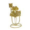 thumbnail image 2 of Portavelas cónico con escultura de hoja de Ginkgo, decoración de mesa multiusos decorativa para , decoración de chimenea, elegante 2 Copas Doradas, 2 of 8