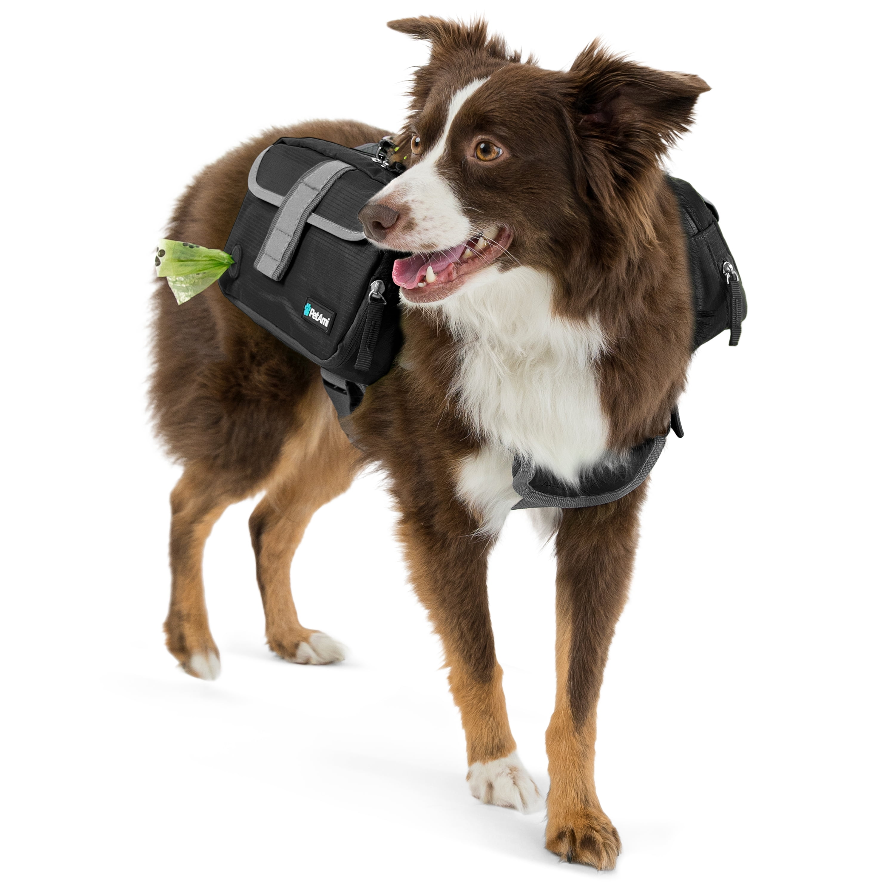 PetAmi Dog Backpack for Medium & Large Dogs, Saddle Bag for Dogs to Wear for Hiking, Pet Backpack Harness Dog Pack with Reflective Side Pockets for Walking Running