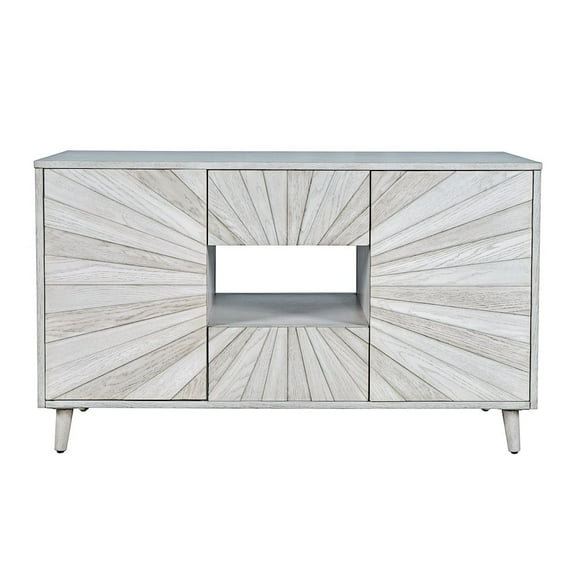 Jofran Reece 50" Mid-Century Modern Starburst TV Stand Console Storage Cabinet