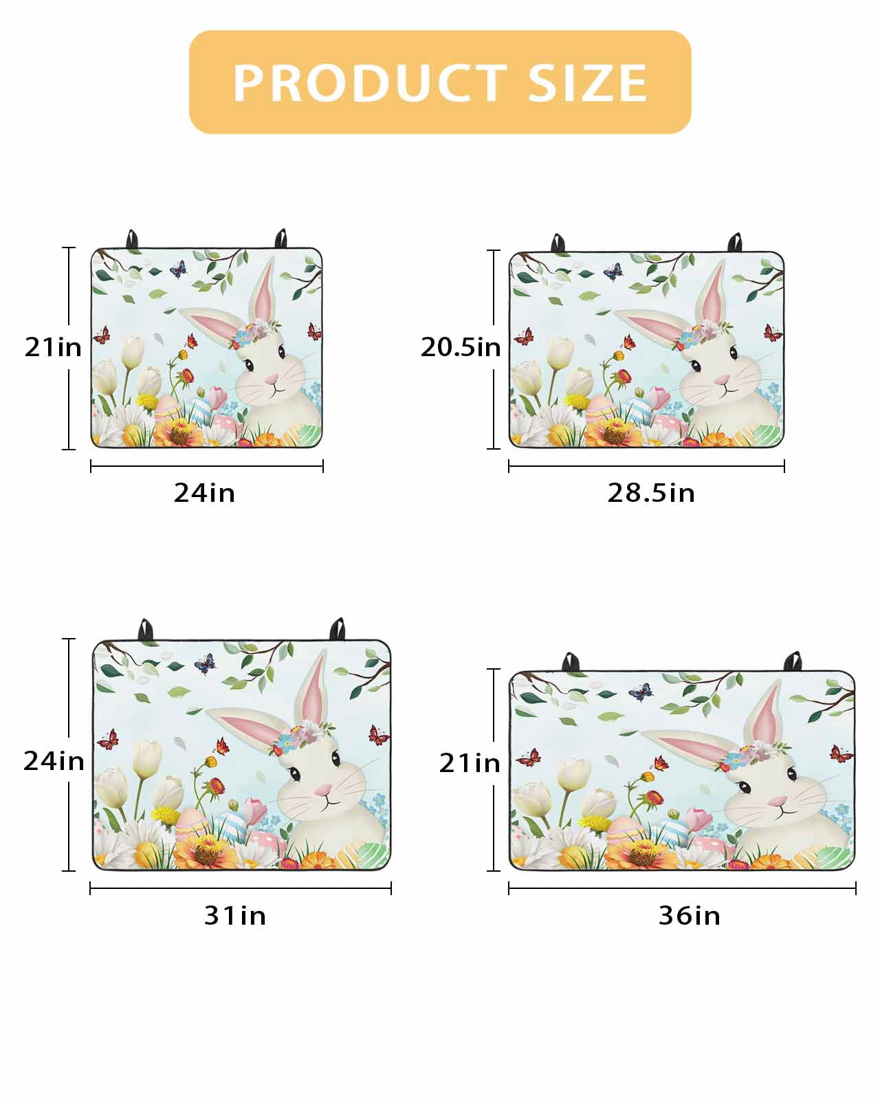 Large Induction Cooktop Protector Mat Easter Stove Top Covers for Electric Stove, Spring Watercolor Bunny Eggs Tulip Flower Plant Decorative Stove Burner Cover Mats, Glass Top Stove Cover