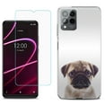 thumbnail image 1 of Slim-Fit Gel TPU Phone Case for T-Mobile Revvl 6 Pro 5G, with Tempered Glass Screen Protector, by OneToughShield ® - Pug Face, 1 of 3