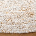 thumbnail image 3 of SAFAVIEH Braided Ophelia Solid Polyester Reversible Area Rug, Ivory/Brown, 5' x 5' Round, 3 of 7