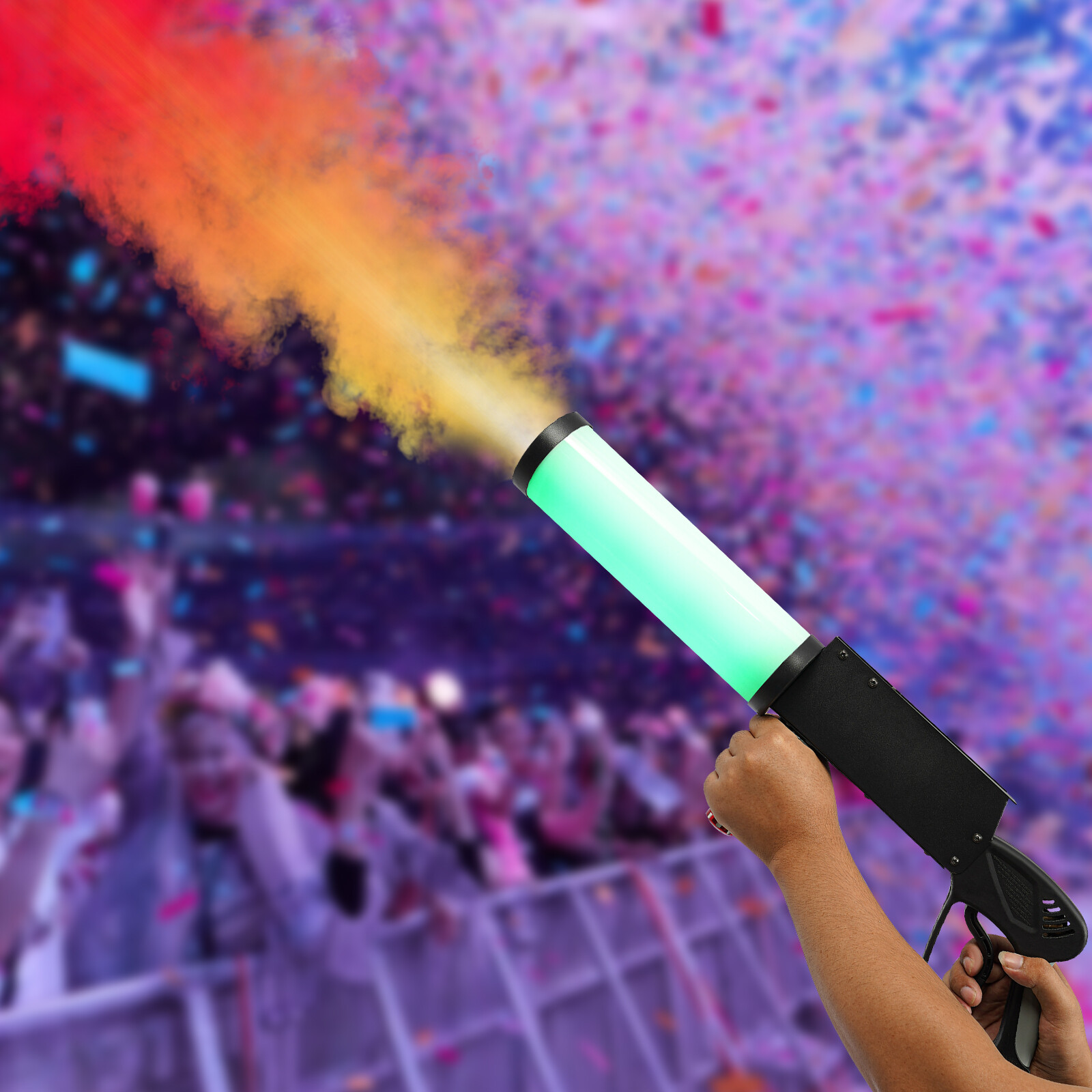 Handheld LED CO2 Cannon Cryo Fog Stage Effect RGB CO2 Jet Machine Smoke Gun for Concerts, Stage Performances