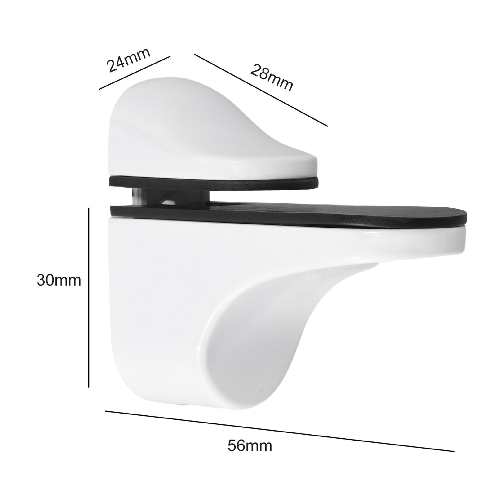 4PCS Glass Shelf Support Adjustable Glass Shelf Bracket Polished Chrome Wall -white