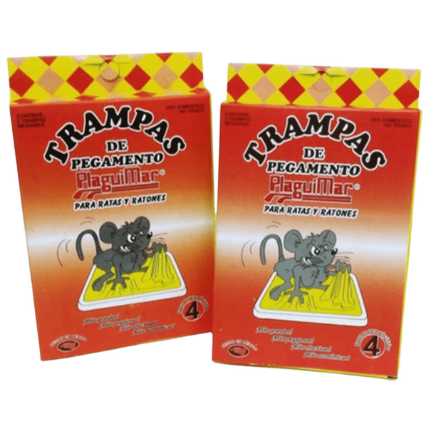 Trampa para ratas trampas de pegamento para ratones Plaguimar Dos cajas de plaguimar con dos charolas de pegamento cada una PLAGUIMAR Charolas de pegamento