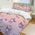 thumbnail image 6 of Kuromi And My Melody Duvet Cover Set 3-Piece Bedding Set Soft Warm And Comfortable Soft Bed Set with 1 Duvet Cover And 2 Pillowcases for Bedroom All Season 79"x90", 6 of 7
