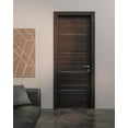 thumbnail image 3 of Modern Wood Interior Door with Hardware | Planum 0020 Chocolate Ash | Single Panel Frame Trims | Bathroom Bedroom Sturdy Doors-30" x 96", 3 of 6