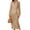 Khaki, variant on Womens Long Sleeve Crochet Swimsuit Cover Up V Neck Collared Mesh Knit Long Beach Coverup Maxi Dress
