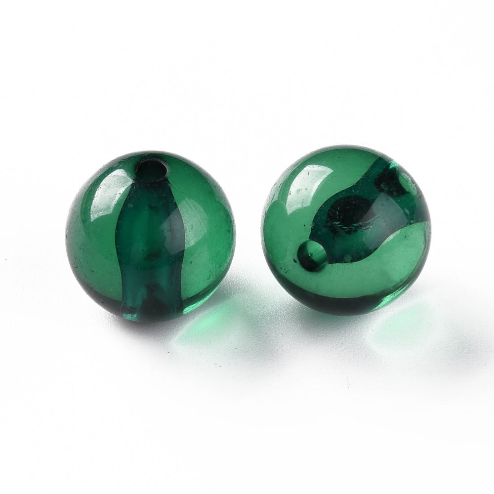 Transparent Acrylic Beads Round Green 16x15mm Hole: 2.8mm about 220pcs/500g