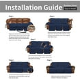 thumbnail image 7 of Easy-Going Recliner Sofa Cover, Reversible Couch Cover for 3 Seat Recliner, Split Sofa Cover for Each Seat, Furniture Protector with Elastic Straps for Kids, Dogs, Pets(3 Seater, Navy/Ivory), 7 of 7