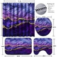 thumbnail image 5 of 4 Piece Bathroom Set with Shower Curtain and Rugs, Gold Purple Bathroom Shower Curtain Set with Rugs, Incl Shower Curtain with 12 Hooks, Soft Bath Mat, U-Shaped Floor Mat, Toilet Lid Oval Rug, 5 of 7
