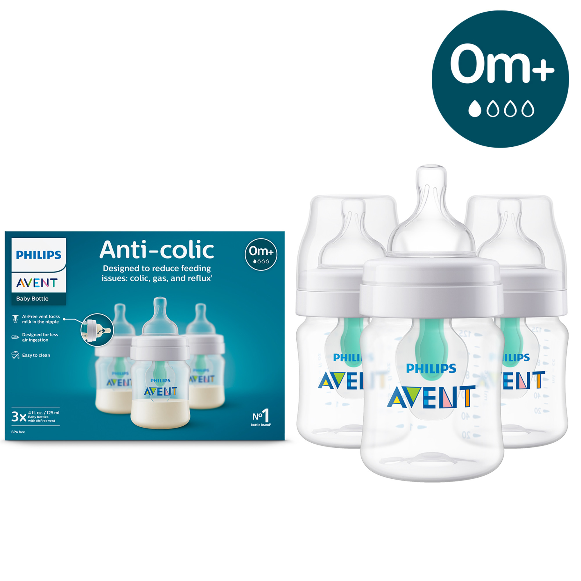 Philips Avent Anti-colic Baby Bottle 4oz 3-Pack photo 2