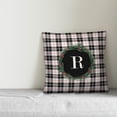 thumbnail image 3 of Creative Products Black Plaid Monogram Wreath - R 18x18 Spun Poly Pillow, 3 of 3