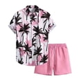 thumbnail image 3 of JAJAHO Mens Hawaii Lightweight Casual 2 Piece Outfits Short Sleeve Button Down Collared Shirt And Shorts Set Summer Beach Vacation Stylish Outfit, 3 of 8