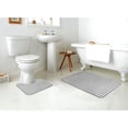 thumbnail image 4 of Xecao Gray Checkboard 2-Piece Vintage Seamless Anti-Skid Mat Set, featuring a stylish pattern for a safe and elegant toilet rug experience, 4 of 6