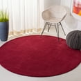 thumbnail image 3 of SAFAVIEH Himalaya Rachelle Solid Wool Area Rug, Red, 6' x 6' Round, 3 of 9
