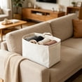 thumbnail image 4 of Canvas Storage Bag Foldable Organizer with Handles for Clothes Toys Blankets 52x32x26cm, 4 of 6