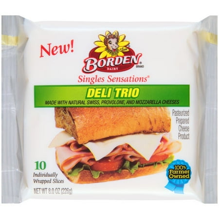 Borden Singles Sensations Deli Trio Cheese Slices, 10 ct, 8 oz