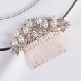 thumbnail image 3 of EeaseCA Peigne de Mariée Élégant Perle Simulée Accessoires de Cheveux de Mariage (Or Rose), 3 of 7