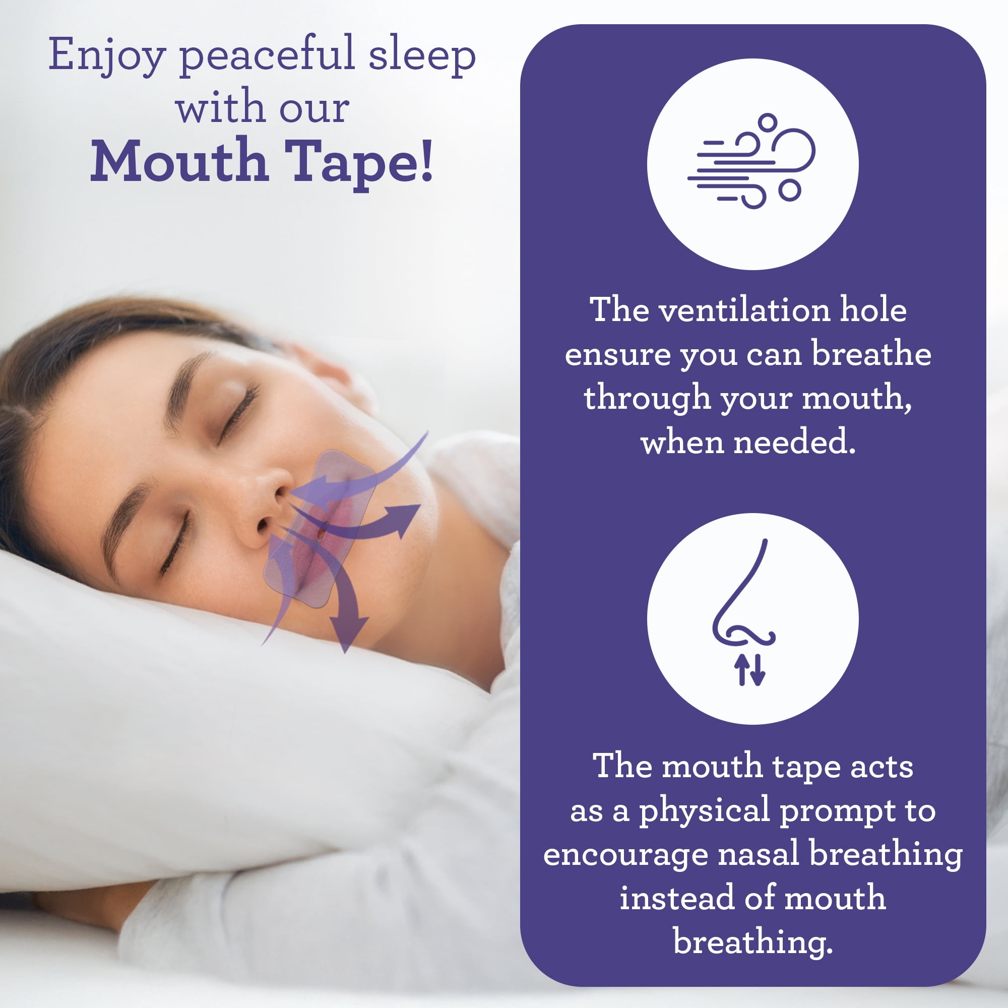 (4 pack) GuruNanda Lavender Infused Mouth Tape with Travel Case for Sleeping -Breathable Strips - Reduce Snoring - 60 Pack