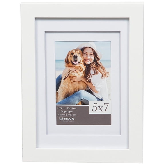 Wood WHITE White AIRFLOAT Mat 5x7 3one-half inchx5 frame by Pinnacle trade - 3.5x5