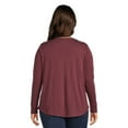 thumbnail image 4 of Terra & Sky Women's Plus Size Long Sleeve V-Neck T-Shirt, 2-Pack, 4 of 5