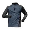 thumbnail image 6 of Moxiu Workout Clothes for Men 2 Piece Quarter Zip Long Sleeve Shirt and Pants Tracksuit Set Quick Dry Athletic Running Jogger Suit Navy,XXL, 6 of 7