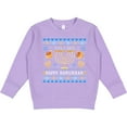 thumbnail image 2 of Inktastic Happy Hanukkah Sweater Style Design with Menorah and Dreidel Toddler Sweatshirt, 2 of 4