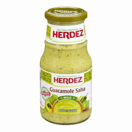 HERDEZ Guacamole Salsa, Mild, 15.7 oz Jar– Gluten Free, Kosher, Authentic Mexican, Smooth Avocado Salsa for Dipping & Spreading( Pack of 2 )