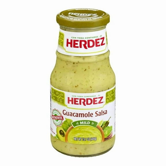 HERDEZ Guacamole Salsa, Mild, 15.7 oz Jar– Gluten Free, Kosher, Authentic Mexican, Smooth Avocado Salsa for Dipping & Spreading( Pack of 2 )