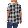 thumbnail image 4 of Top de manga corta con cuello redondo para mujer, blusa plisada informal holgada a la moda para fiesta de citas, 4 of 6