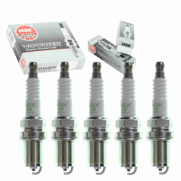 5 pc NGK V-Power Spark Plugs compatible with Volvo S60 2.3L 2.4L 2.5L L5 2001-2009