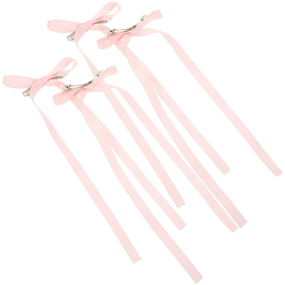 LOLIPPYY 4Pcs Women Hair Clips Bow Hair Claws for Travel Office in Pink Metal Material