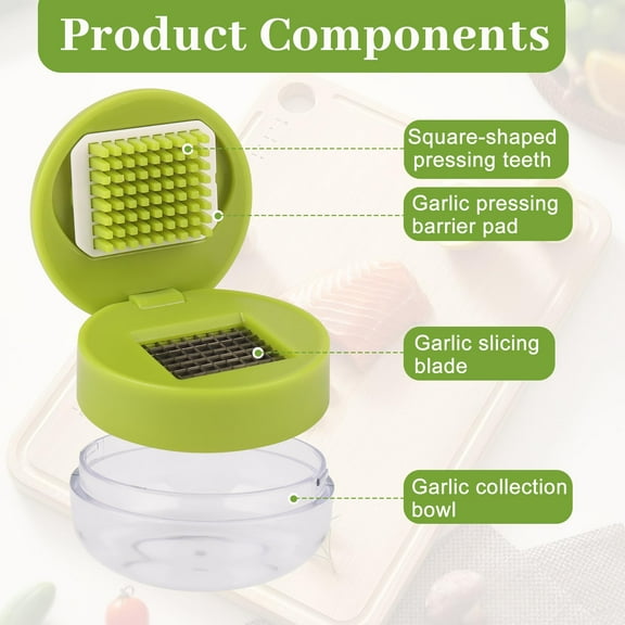 1 Pcs Garlic Press Stainless Steel,  Garlic Chopper Mini Kitchen Tool, garlic presser Rocker, Easy Kitchen Gadget for Effortless Smashing