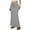 Light Gray, variant on XIAONU Womens Skirts Casual High Waist Drawstring Elastic Waist Midi Skirt With Back Slit For Daily Spring Summer Basic Solid Skirt